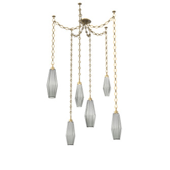 Aalto Round 6pc Swag Multi-Pendant Chain (1289|SNB0049-06-GB-RS-CH1-L1)
