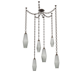 Aalto Round 6pc Swag Multi-Pendant Chain (1289|SNB0049-06-FB-RS-CH1-L1)