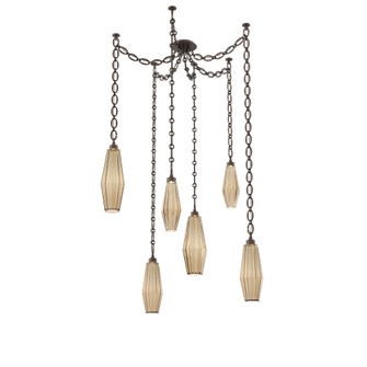 Aalto Multi Light Pendant Multi Port Canopy Flat Bronze (1289|SNB0049-06-FB-RB-CH2-L3)