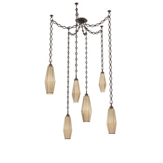 Aalto Multi Light Pendant Multi Port Canopy Flat Bronze (1289|SNB0049-06-FB-RB-CH1-L3)