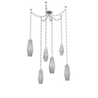 Aalto Round 6pc Swag Multi-Pendant Chain (1289|SNB0049-06-BS-RS-CH1-L3)