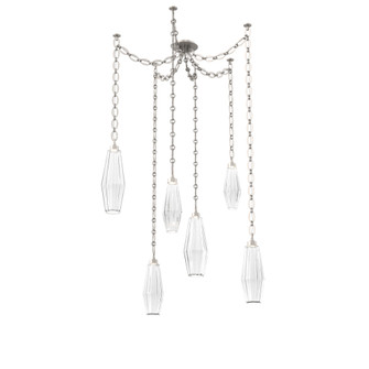 Aalto Round 6pc Swag Multi-Pendant Chain (1289|SNB0049-06-BS-RC-CH2-L3)