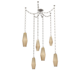 Aalto Round 6pc Swag Multi-Pendant Chain (1289|SNB0049-06-BS-RB-CH1-L1)
