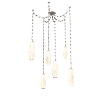 Aalto Round 6pc Swag Multi-Pendant Chain (1289|SNB0049-06-BS-RA-CH3-L1)