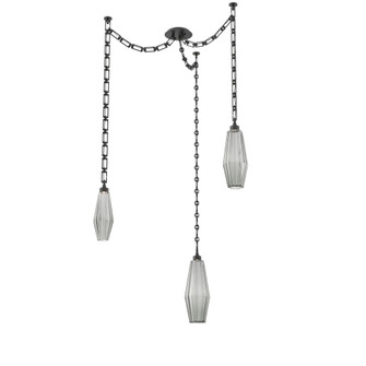 Aalto Round 3pc Swag Multi-Pendant Chain (1289|SNB0049-03-MB-RS-CH3-L3)