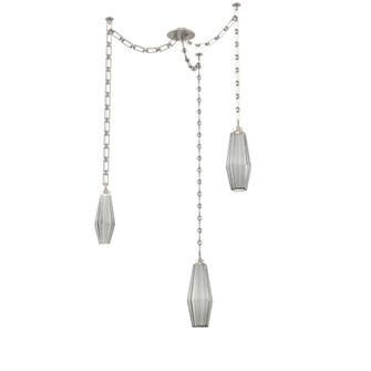Aalto Round 3pc Swag Multi-Pendant Chain (1289|SNB0049-03-BS-RS-CH3-L3)