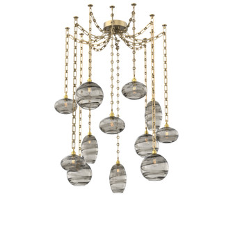 Misto Multi Light Pendant Multi Port Canopy Gilded Brass (1289|SNB0048-12-GB-OS-CH3-E2)
