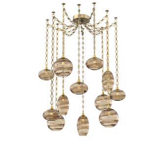 Misto Multi Light Pendant Multi Port Canopy Gilded Brass (1289|SNB0048-12-GB-OB-CH1-E2)