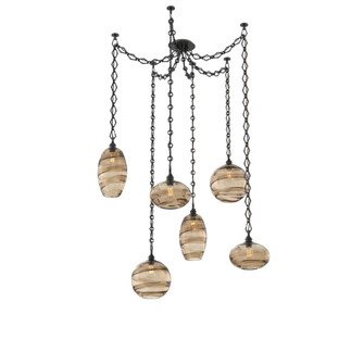 Misto Round 6pc Swag Multi-Pendant Chain (1289|SNB0048-06-MB-OB-CH1-E2)