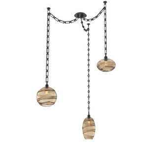 Misto Round 3pc Swag Multi-Pendant Chain (1289|SNB0048-03-MB-OB-CH3-E2)