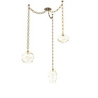 Misto Multi Light Pendant Multi Port Canopy Gilded Brass (1289|SNB0048-03-GB-OA-CH2-E2)