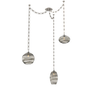 Misto Round 3pc Swag Multi-Pendant Chain (1289|SNB0048-03-BS-OS-CH3-E2)