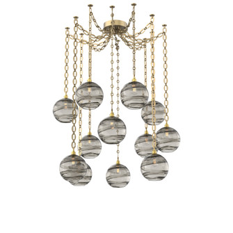 Terra Multi Light Pendant Multi Port Canopy Gilded Brass (1289|SNB0047-12-GB-OS-CH2-E2)