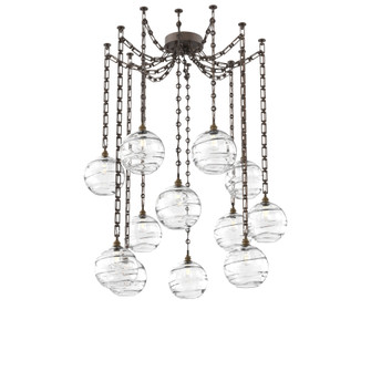 Terra Multi Light Pendant Multi Port Canopy Flat Bronze (1289|SNB0047-12-FB-OC-CH3-E2)