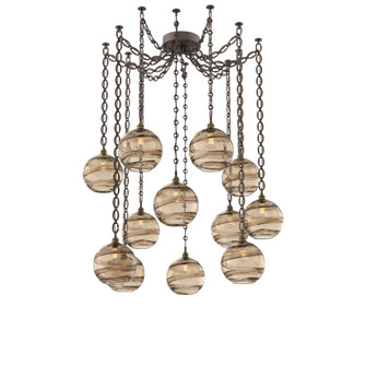 Terra Multi Light Pendant Multi Port Canopy Flat Bronze (1289|SNB0047-12-FB-OB-CH2-E2)