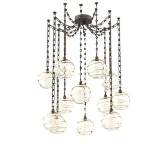 Terra Multi Light Pendant Multi Port Canopy Flat Bronze (1289|SNB0047-12-FB-OA-CH3-E2)
