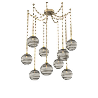Terra Multi Light Pendant Multi Port Canopy Gilded Brass (1289|SNB0047-09-GB-OS-CH3-E2)