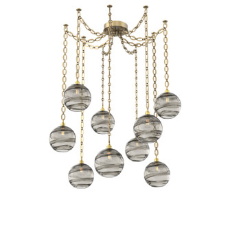 Terra Multi Light Pendant Multi Port Canopy Gilded Brass (1289|SNB0047-09-GB-OS-CH2-E2)