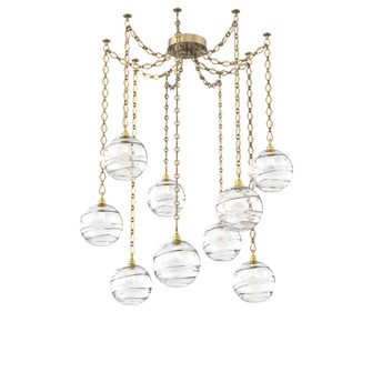 Terra Multi Light Pendant Multi Port Canopy Gilded Brass (1289|SNB0047-09-GB-OC-CH1-E2)