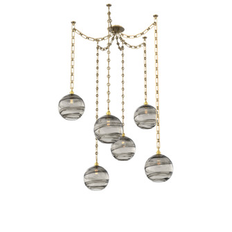 Terra Multi Light Pendant Multi Port Canopy Gilded Brass (1289|SNB0047-06-GB-OS-CH3-E2)