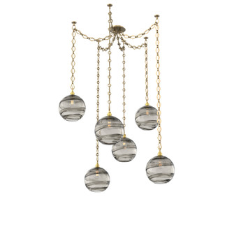 Terra Multi Light Pendant Multi Port Canopy Gilded Brass (1289|SNB0047-06-GB-OS-CH1-E2)