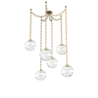 Terra Multi Light Pendant Multi Port Canopy Gilded Brass (1289|SNB0047-06-GB-OC-CH2-E2)