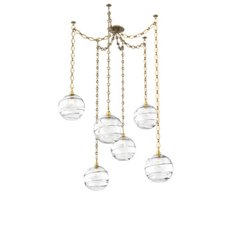 Terra Multi Light Pendant Multi Port Canopy Gilded Brass (1289|SNB0047-06-GB-OC-CH1-E2)