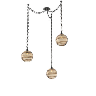 Terra Round 3pc Swag Multi-Pendant Chain (1289|SNB0047-03-MB-OB-CH1-E2)