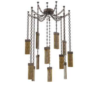 Parallel Round Chain 12pc Swag Multi-Pendant (1289|SNB0042-12-FB-BG-CH2-L1)