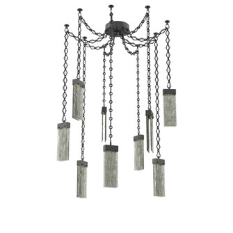 Parallel Round Chain 9pc Swag Multi-Pendant (1289|SNB0042-09-MB-SG-CH1-L3)