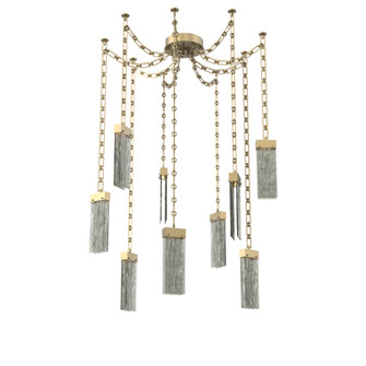 Parallel Round Chain 9pc Swag Multi-Pendant (1289|SNB0042-09-GB-SG-CH3-L3)
