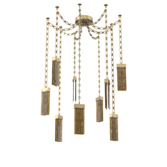 Parallel Round Chain 9pc Swag Multi-Pendant (1289|SNB0042-09-GB-BG-CH3-L3)