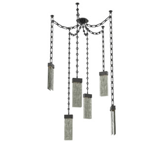 Parallel Round Chain 6pc Swag Multi-Pendant (1289|SNB0042-06-MB-SG-CH3-L3)