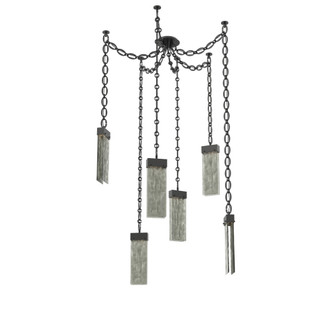 Parallel Round Chain 6pc Swag Multi-Pendant (1289|SNB0042-06-MB-SG-CH2-L1)
