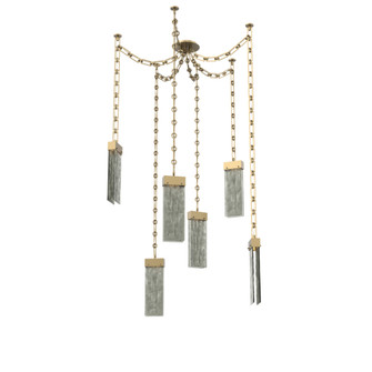 Parallel Round Chain 6pc Swag Multi-Pendant (1289|SNB0042-06-GB-SG-CH3-L3)