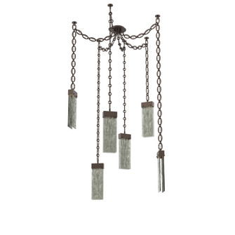 Parallel Multi Light Pendant Multi Port Canopy Flat Bronze (1289|SNB0042-06-FB-SG-CH2-L1)