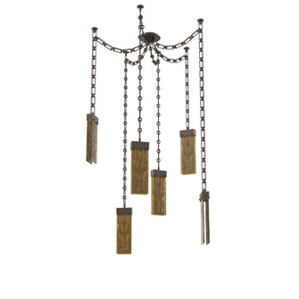 Parallel Round Chain 6pc Swag Multi-Pendant (1289|SNB0042-06-FB-BG-CH3-L1)