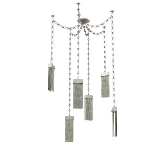Parallel Round Chain 6pc Swag Multi-Pendant (1289|SNB0042-06-BS-SG-CH3-L3)