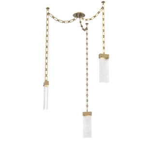 Parallel Multi Light Pendant Multi Port Canopy Gilded Brass (1289|SNB0042-03-GB-CR-CH3-L1)