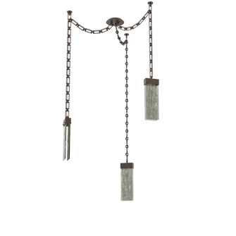 Parallel Multi Light Pendant Multi Port Canopy Flat Bronze (1289|SNB0042-03-FB-SG-CH3-L3)