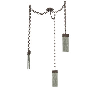 Parallel Multi Light Pendant Multi Port Canopy Flat Bronze (1289|SNB0042-03-FB-SG-CH2-L3)