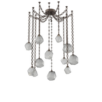 Gem Multi Light Pendant Multi Port Canopy Flat Bronze (1289|SNB0039-12-FB-S-CH2-L3)