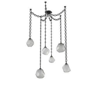 Gem Round Chain 6pc Swag Multi-Pendant (1289|SNB0039-06-MB-S-CH2-L3)