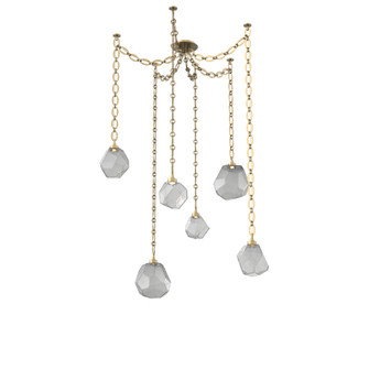 Gem Round Chain 6pc Swag Multi-Pendant (1289|SNB0039-06-GB-S-CH2-L1)
