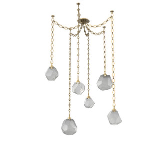Gem Round Chain 6pc Swag Multi-Pendant (1289|SNB0039-06-GB-S-CH1-L3)