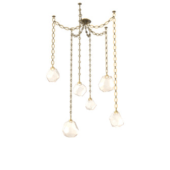 Gem Round Chain 6pc Swag Multi-Pendant (1289|SNB0039-06-GB-A-CH2-L3)