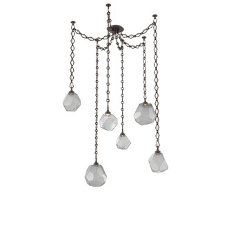 Gem Round Chain 6pc Swag Multi-Pendant (1289|SNB0039-06-FB-S-CH1-L3)