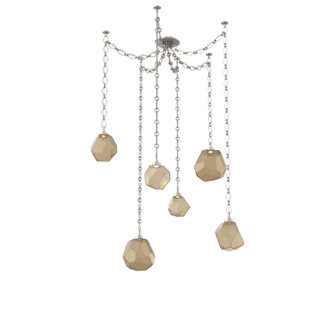 Gem Round Chain 6pc Swag Multi-Pendant (1289|SNB0039-06-BS-B-CH1-L3)