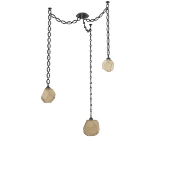 Gem Round Chain 3pc Swag Multi-Pendant (1289|SNB0039-03-MB-B-CH2-L3)