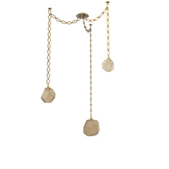 Gem Round Chain 3pc Swag Multi-Pendant (1289|SNB0039-03-GB-B-CH2-L1)